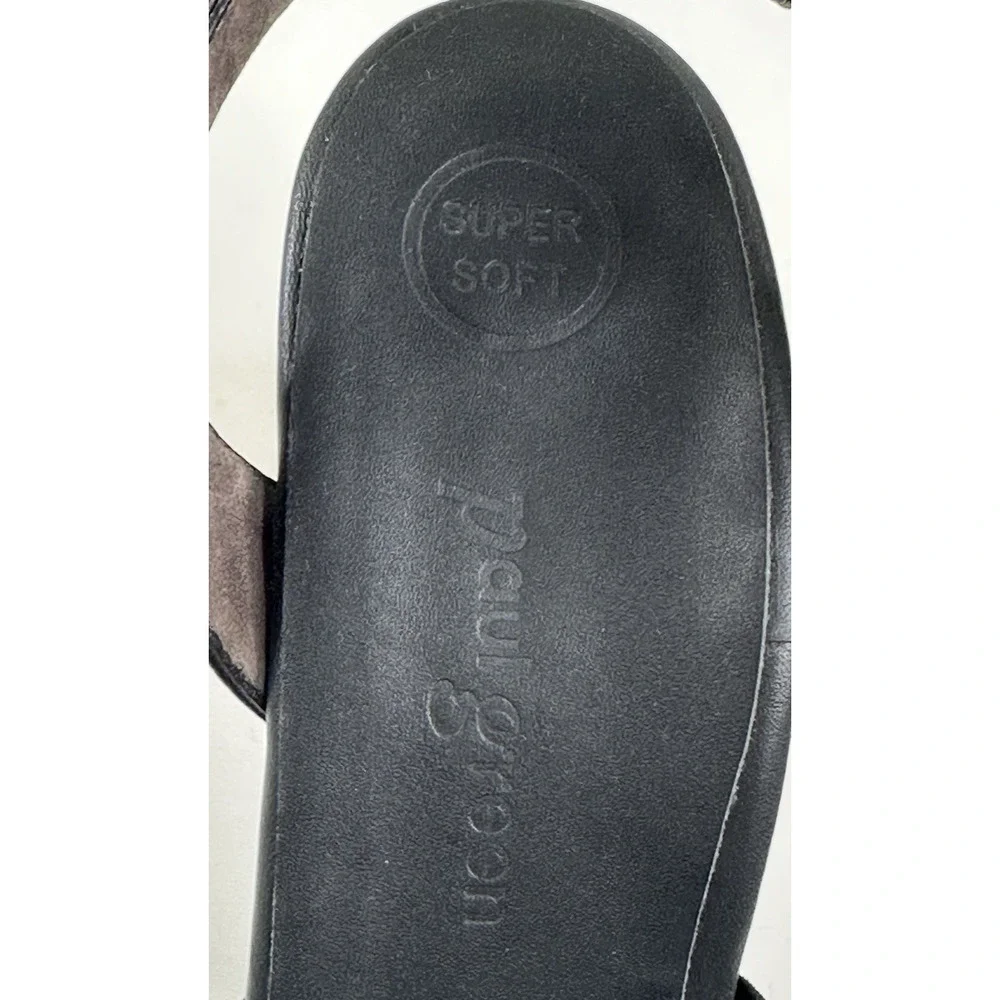 Paul Green Tina Black Leather Slingback Heel Sandals Womens US 9 UK 6.5 New $429